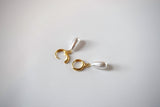 Pearl and Hoop Dangle Earrings - Small